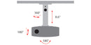 Amer Mounts AMRP100S project mount Ceiling Silver