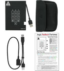 Apricorn Aegis Padlock Fortress 500GB external hard drive 5400 RPM USB Type-A 3.2 Gen 1 (3.1 Gen 1) Black