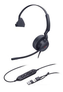 Yealink UH44 Mono Teams USB-C/A Headset Wired Head-band Office/Call center USB Type-C / USB Type-A Black