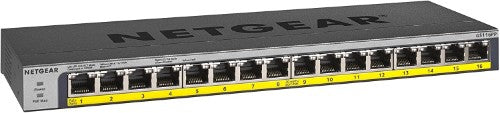 NETGEAR GS116PP Unmanaged Gigabit Ethernet (10/100/1000) Power over Ethernet (PoE) Black