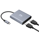 Adesso AUH-5020 video cable adapter 5.91" (0.15 m) USB Type-C 2 x HDMI Aluminum