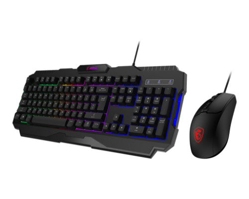 MSI FORGE GK100 COMBO US keyboard Mouse included Gaming USB QWERTY US English Black