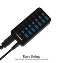 Sabrent HB-BUP7 interface hub USB 3.2 Gen 1 (3.1 Gen 1) Type-C 5000 Mbit/s Black