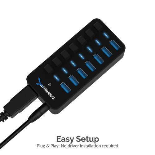 Sabrent HB-BUP7 interface hub USB 3.2 Gen 1 (3.1 Gen 1) Type-C 5000 Mbit/s Black