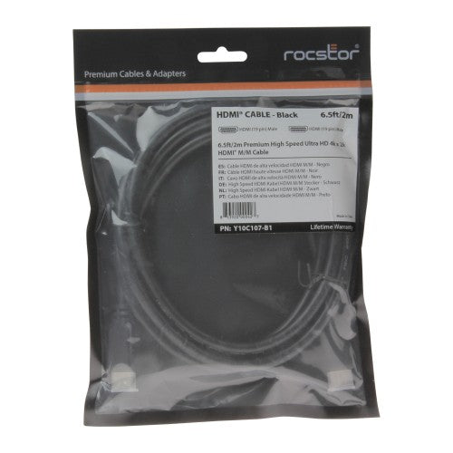 Rocstor Y10C156-B1 HDMI cable 15" (0.38 m) HDMI Type A (Standard) Black