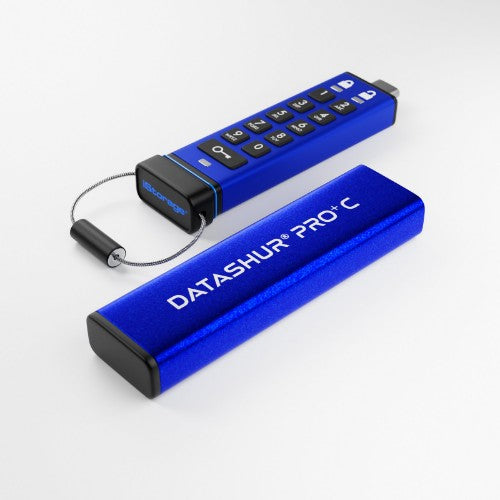 iStorage datAshur PRO+C USB flash drive 256 GB USB Type-C 3.2 Gen 1 (3.1 Gen 1) Blue