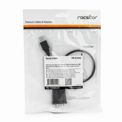 Rocstor Y10C882-B1 video cable adapter 11.8" (0.3 m) USB Type-A VGA (D-Sub) Black