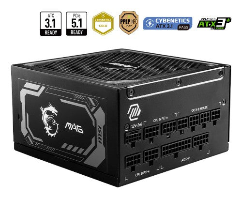 MSI MAG A1000GL PCIE5 power supply unit 1000 W 24-pin ATX ATX Black
