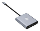 Adesso AUH-5020 video cable adapter 5.91" (0.15 m) USB Type-C 2 x HDMI Aluminum