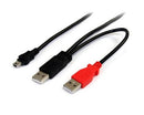 StarTech.com USB2HABMY3 USB cable USB 2.0 35.4" (0.9 m) Mini-USB B 2 x USB A Black
