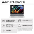 HP Pavilion 16-af0063cl Intel Core 5 120U Laptop 16" 2K 16 GB LPDDR5-SDRAM 1 TB SSD Wi-Fi 6 (802.11ax) Windows 11 Home Silver