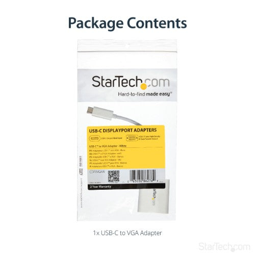 StarTech.com CDP2VGAW USB graphics adapter 1920 x 1200 pixels White
