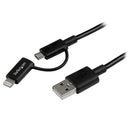 StarTech.com LTUB1MBK USB cable USB 2.0 39.4" (1 m) USB A Micro-USB B Black