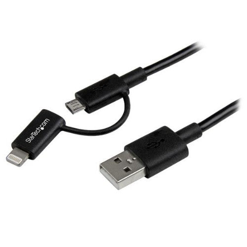 StarTech.com LTUB1MBK USB cable USB 2.0 39.4" (1 m) USB A Micro-USB B Black
