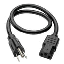 Tripp Lite P007-002 power cable Black 24" (0.61 m) C13 coupler NEMA 5-15P