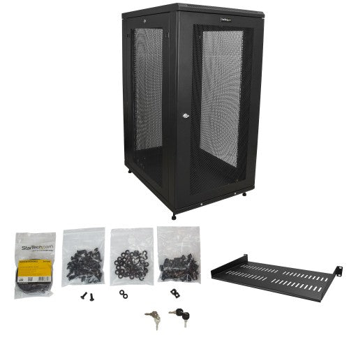 StarTech.com RK2433BKM rack cabinet 24U Freestanding rack Black