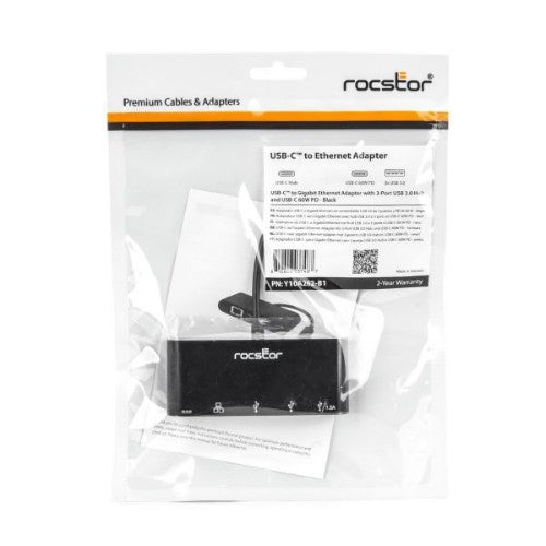 Rocstor Y10A262-B1 notebook dock/port replicator USB Type-C Black