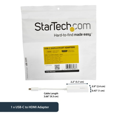StarTech.com CDP2HDW USB graphics adapter 3840 x 2160 pixels White