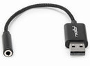 Rocstor Y10A346-B1 audio cable 8.27" (0.21 m) 3.5mm USB Type-A Black