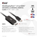 CLUB3D CAC-1187 video cable adapter 70.9" (1.8 m) Mini DisplayPort HDMI Black