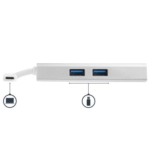 StarTech.com DKT30CHPDW laptop dock/port replicator Wired USB 3.2 Gen 1 (3.1 Gen 1) Type-C Silver, White