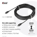 CLUB3D CAC-1535 USB cable USB 3.2 Gen 2 (3.1 Gen 2) 196.9" (5 m) USB C Black