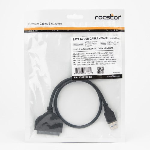 Rocstor Y10A227-B1 SATA cable 19.7" (0.5 m) eSATA Black
