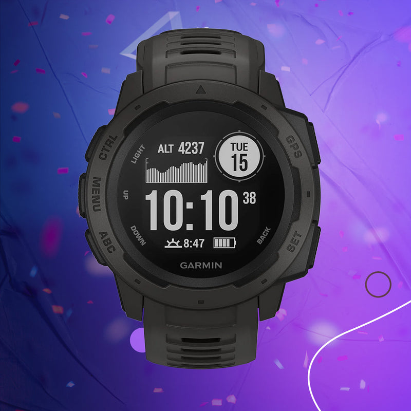 Garmin Instinct, Rugged Outdoor Watch with GPS, Features Glonass and Galileo, Heart Rate Monitoring and 3-Axis Compass, Graphite (010-02064-00)