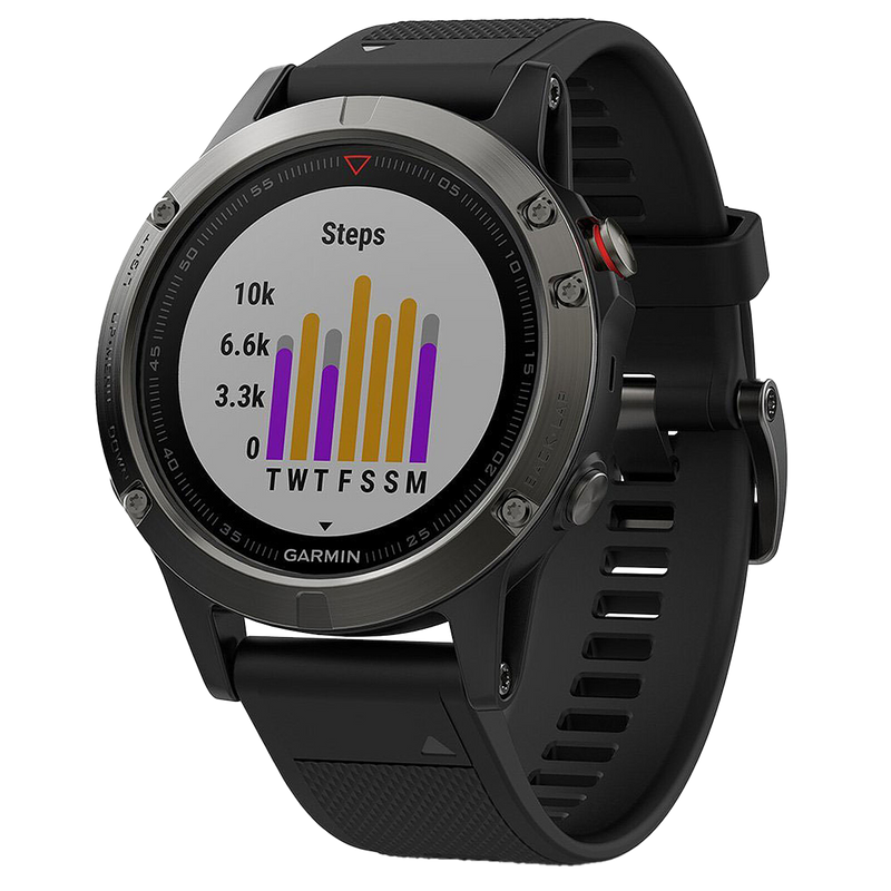 Garmin fēnix 5, Premium and Rugged Multisport GPS Smartwatch, Slate Gray/Black Band, 47 MM (010-01688-00)