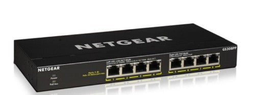 NETGEAR GS308PP Unmanaged Gigabit Ethernet (10/100/1000) Power over Ethernet (PoE) Black