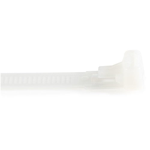 StarTech.com CBMZTRB10 cable tie Releasable cable tie Nylon, Plastic White 100 pc(s)