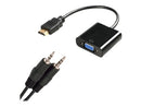 4XEM 4XHDMIVGAAB video cable adapter 9.84" (0.25 m) HDMI + 3.5mm VGA (D-Sub) + 3.5mm Black