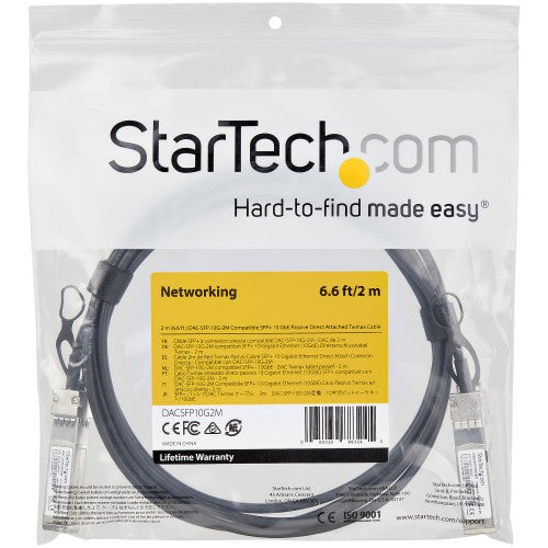 StarTech.com DACSFP10G2M InfiniBand/fibre optic cable 78.7" (2 m) SFP+ Black