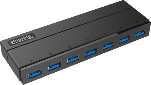 Plugable Technologies USB3-HUB7C interface hub USB 3.2 Gen 1 (3.1 Gen 1) Type-A 5000 Mbit/s Black
