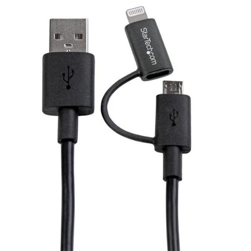 StarTech.com LTUB1MBK USB cable USB 2.0 39.4" (1 m) USB A Micro-USB B Black