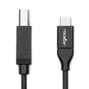 Rocstor Y10C278-B1 USB cable USB 2.0 70.9" (1.8 m) USB C USB B Black