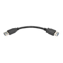 Tripp Lite U324-06N-BK USB cable USB 3.2 Gen 1 (3.1 Gen 1) 5.91" (0.15 m) USB A Black, Metallic