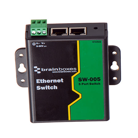Brainboxes SW-005 network switch Unmanaged Fast Ethernet (10/100) Black, Green
