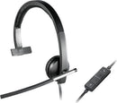 Logitech 981-000513 headphones/headset Wired Head-band Office/Call center USB Type-A Black, Silver