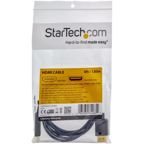 StarTech.com HDMIACMM6S HDMI cable 70.9" (1.8 m) HDMI Type A (Standard) HDMI Type C (Mini) Black