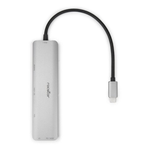 Rocstor Y10A338-S1 interface hub USB Type-C 10000 Mbit/s Black, Silver