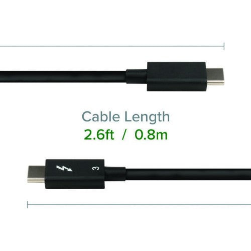 Plugable Technologies TBT3-40G80CM Thunderbolt cable 31.5" (0.8 m) 40 Gbit/s Black