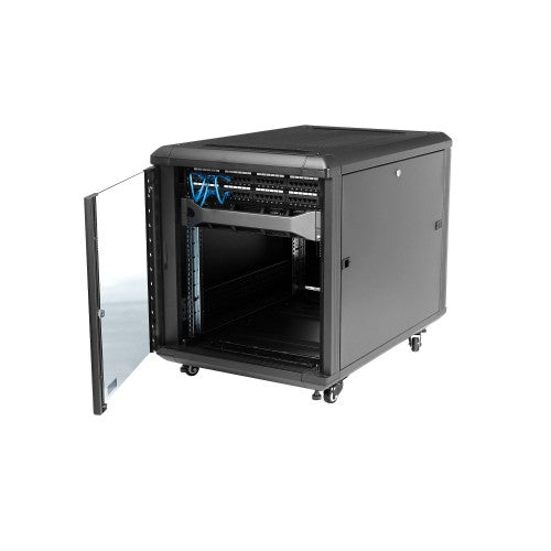 StarTech.com RK1236BKF rack cabinet 12U Freestanding rack Black