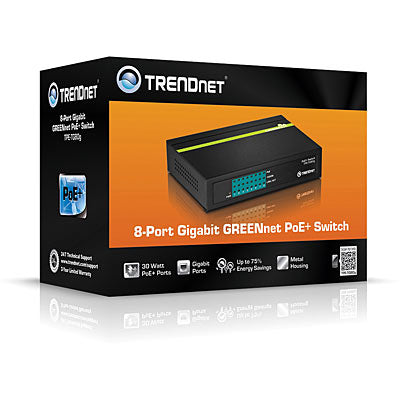 Trendnet TPE-TG80G network switch Unmanaged Power over Ethernet (PoE) Black