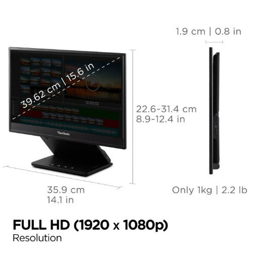 Viewsonic VP Series VP16-OLED computer monitor 16" 1920 x 1080 pixels Full HD Black