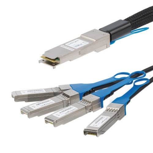 StarTech.com QSFP4SFPPC3M InfiniBand/fibre optic cable 39.4" (1 m) QSFP+ 4x SFP+ Black