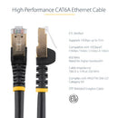 StarTech.com C6ASPAT15BK networking cable Black 181.1" (4.6 m) Cat6a