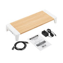 Eaton MR229USB monitor mount / stand White, Wood Desk