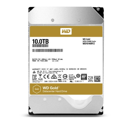 Western Digital Gold internal hard drive 10 TB 7200 RPM 256 MB 3.5" Serial ATA III