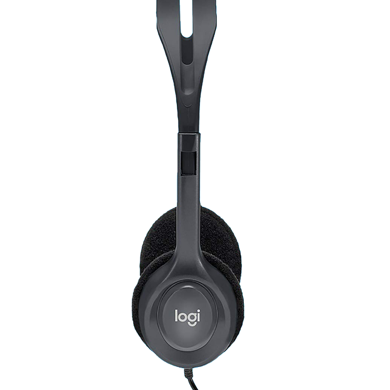 Logitech H111 Binaural Over-The-Head Stereo Headset, Black and Silver (981-000612)